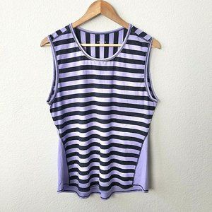 Athleta Striped Sleeveless Top Size Large Women's Black Purple
